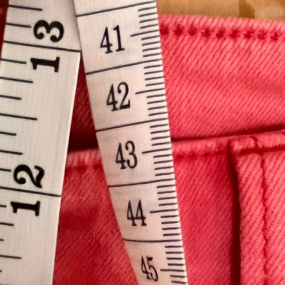 Chaps Sz 8 Faded Red Capri Jeans Distressed Bleach Splashes Grunge Summer VTG